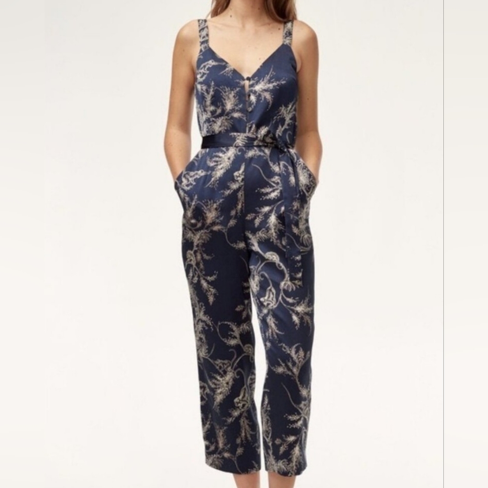 Aritzia EUC Little Moon Petunia Satin Jumpsuit